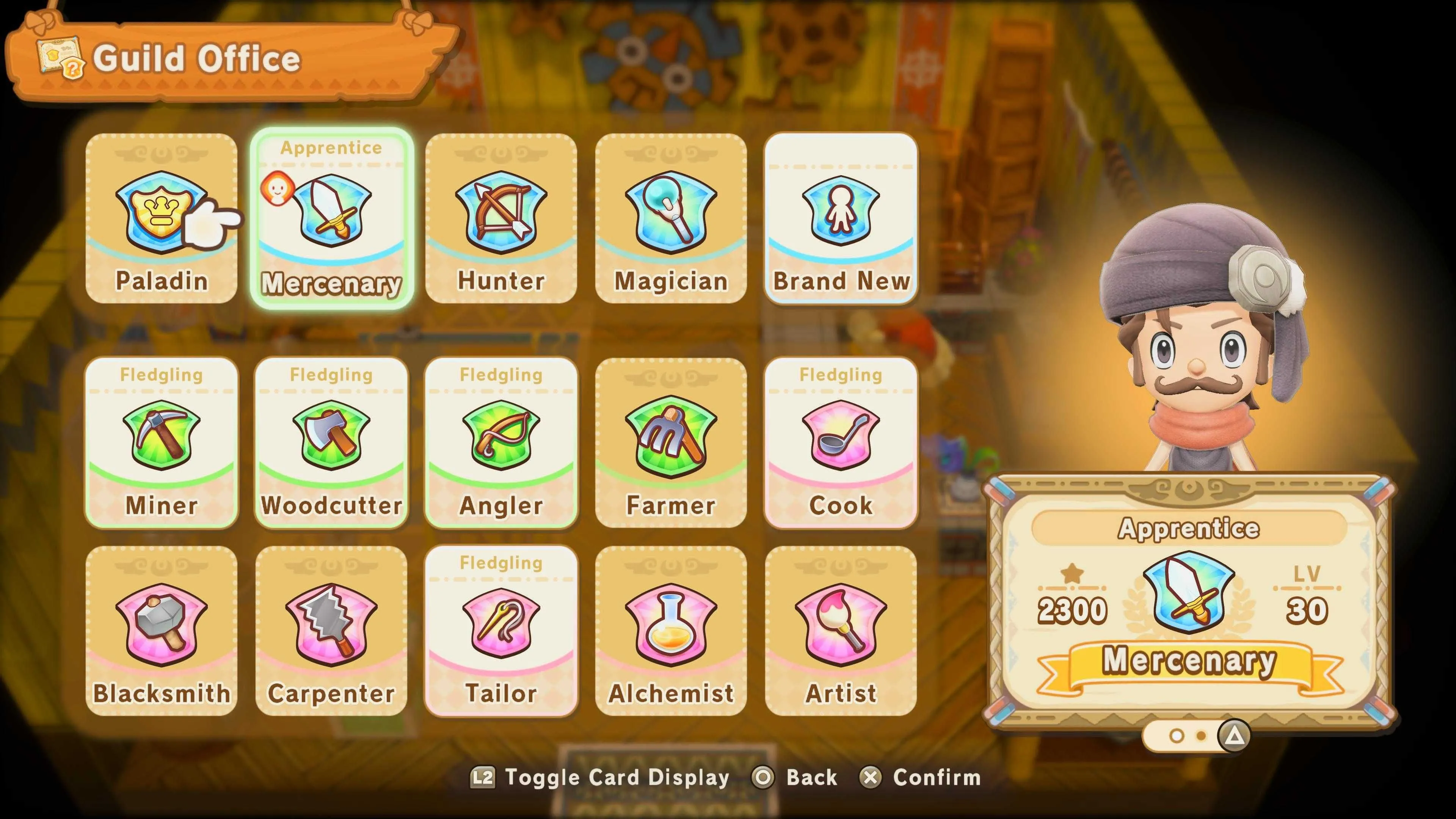 Bảng nhiệm vụ trong Fantasy Life I, minh họa hệ thống nghề nghiệp đa dạng